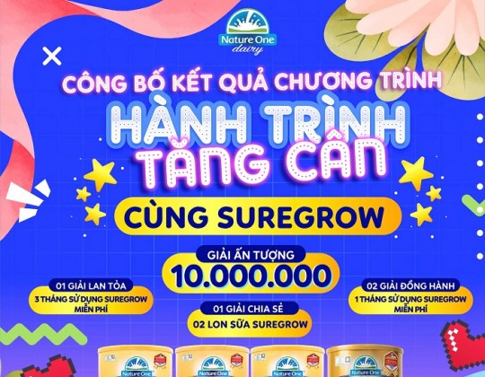 Nature One Dairy chúc mừng các Mom đã trúng giải từ "Hành trình tăng cân” cùng SureGrow