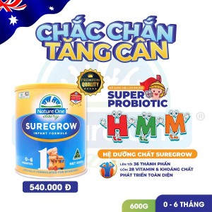 Sữa tăng cân SureGrow HMM số 1 cho bé từ 0-6 tháng tuổi - Hộp 600g