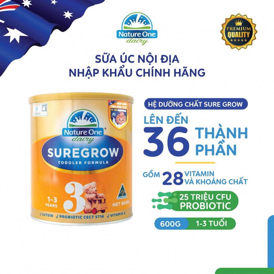 Sữa Sure Grow HMM số 3 cho bé từ 1-3 tuổi - Hộp 600g