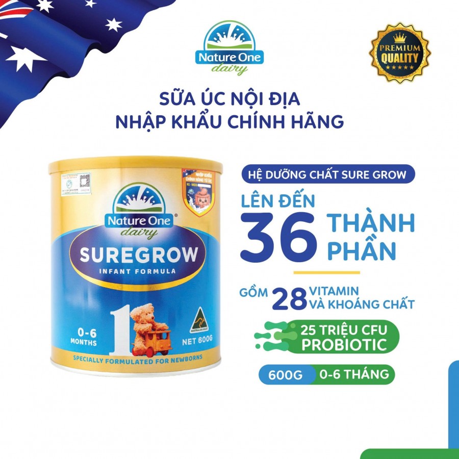 Sữa Sure Grow HMM số 1 cho bé từ 0-6 tháng tuổi - Hộp 600g