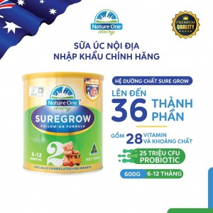 Sữa Sure Grow HMM số 2 cho bé từ 6-12 tháng tuổi - Hộp 600g