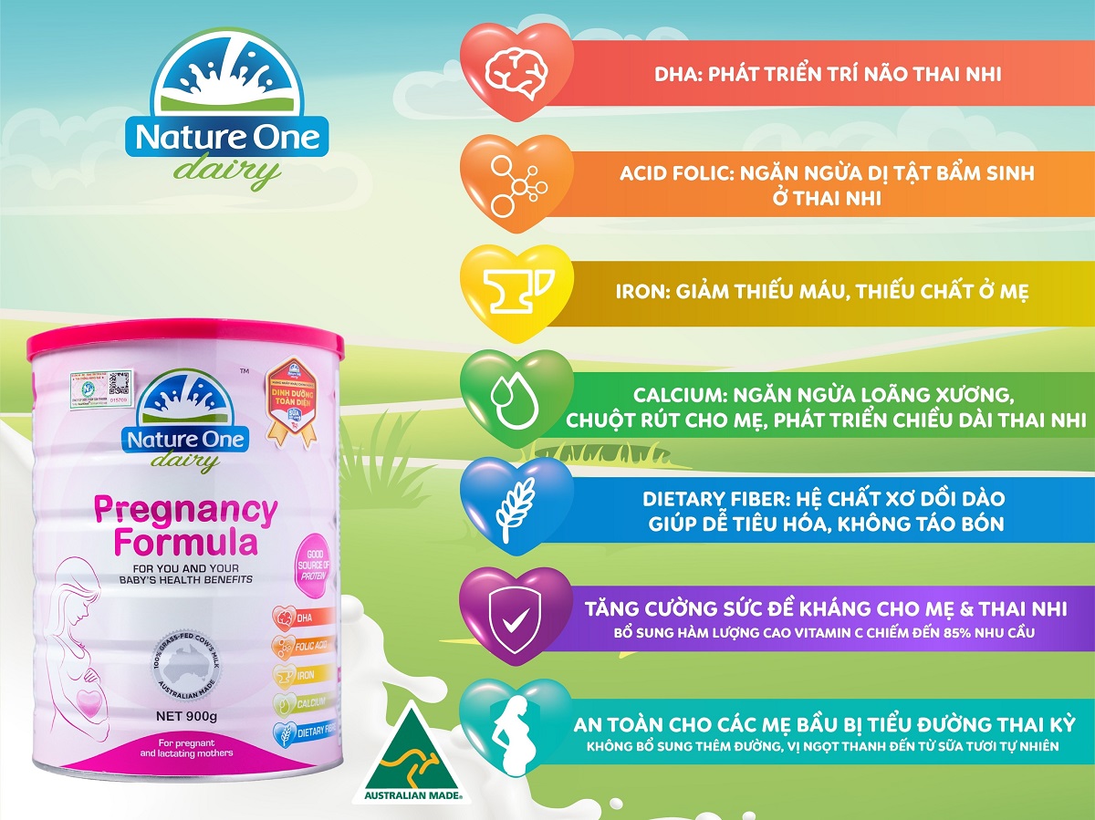 Công thức hoàn hảo, bổ sung đầy đủ dinh dưỡng cần thiết cho mẹ bầu và thai nhi
