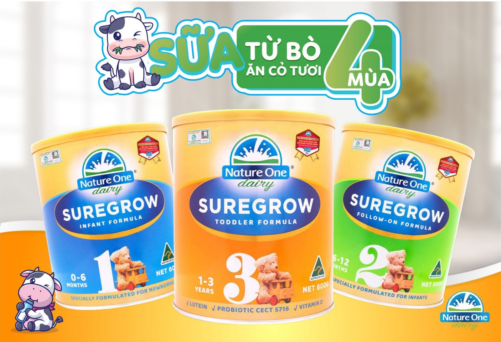 Sữa tăng cân Nature One Dairy Suregrow 3 cho bé từ 1-3 tuổi